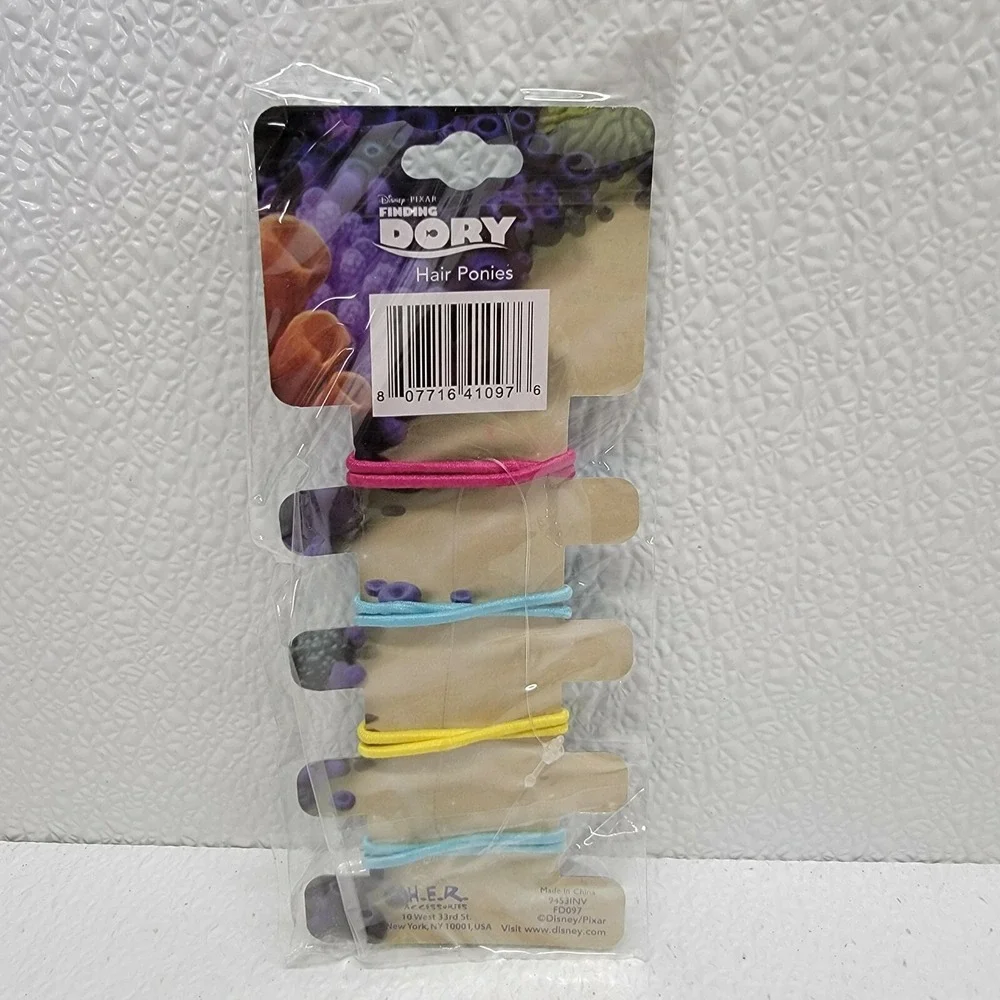 12pcs Disney Pixar Finding Dory Girls Hair Ponies / Ties. Nemo Fish Hearts